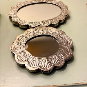 Sterling Silver Turkish wedding mirrors set of 2